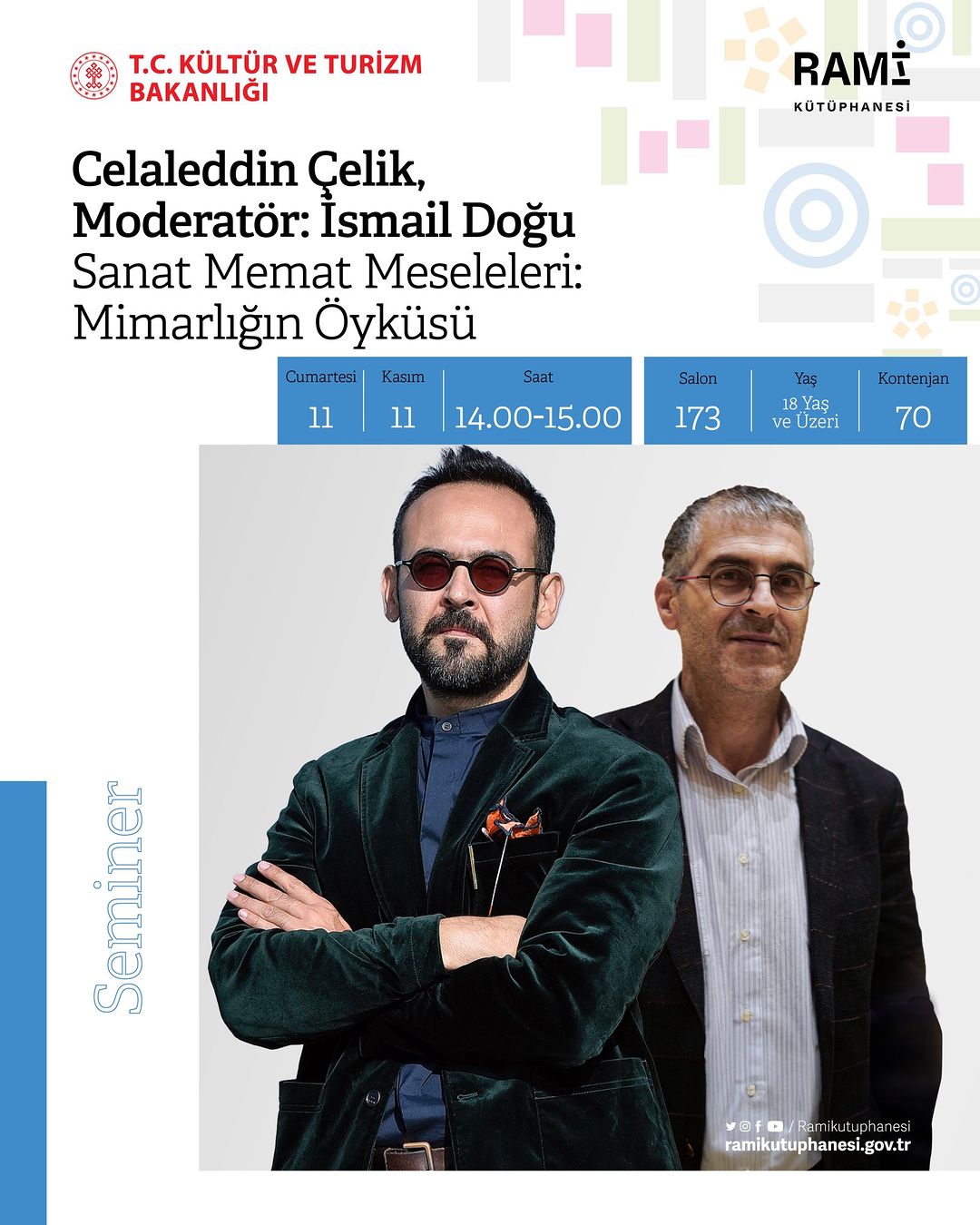 RAMİ KÜTÜPHANESİ -  Celalleddin Çelik Moderatör : İsmail Doğu Sanat Memat Meseleleri Mimarlığın Öyküsü 